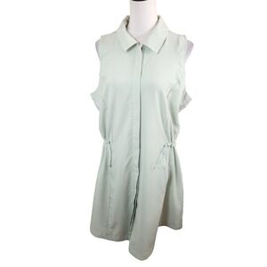 Avalanche Sleeveless Shirt Dress Drawstring Waist Casual Light‎ Green Womens XL